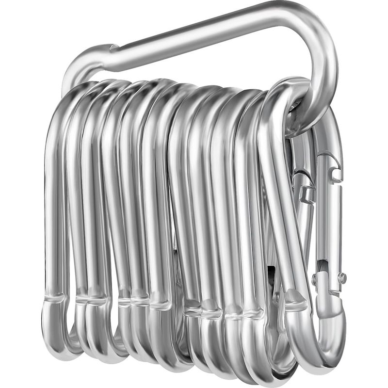 Packung Mit 10 Verzinkten Eisenkarabinern, Φ660 Mm, Maximale Traglast 160 Kg, Rostfrei, Verzinkte Kletterhaken, Karabiner Für Schlüsselanhänger, Hängematten, Camping, Angeln, Markisen Usw.