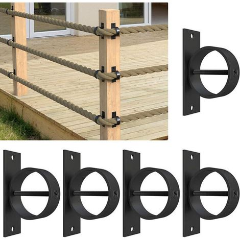 Lntyq 5er-pack Juteseilhalter, Hanfseilhaken, Hanfseilstützen Für Terrassen, Zäune, Treppengeländer
