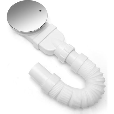 Ranjima 90-mm-duschablauf, 90-mm-duschwanne Mit Geruchsverschluss, Haarfilter, Flexibler Teleskopschlauch (24,5 Bis 83,5 Cm)