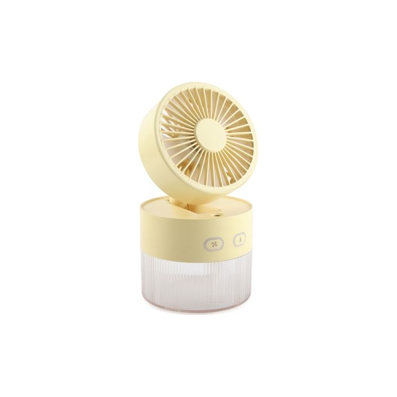 Mini-falt-wasserventilator, Kleiner Tischventilator Aus Abs, Mit Usb-sprühsystem, Für Zuhause, Bibliothek Oder Büro (gelb).