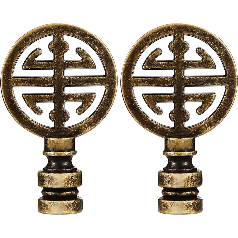Zweiteilige Lampenschirme Im Asiatischen Oder Orientalischen Stil, Lampenschirme Aus Messing, Dekoratives Symbol Des Glücks Für Tisch, Schlafzimmer Oder Zuhause Antikes Messing