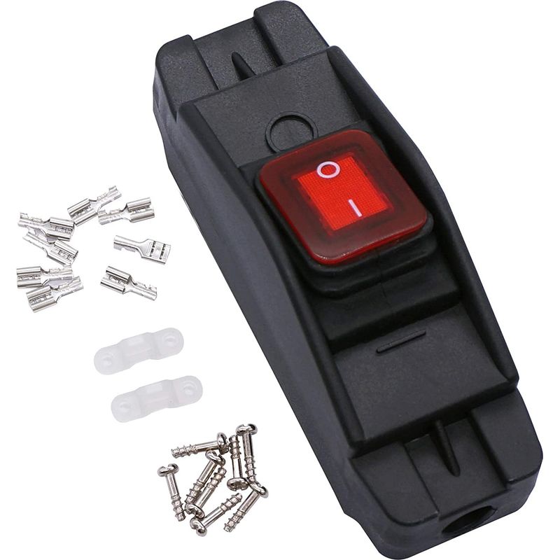 Interrupteur De Cordon En Ligne Imperméable 12v Dc 16a On-off Red Light Switch H-012-kcd2-201n-2-wr-12v