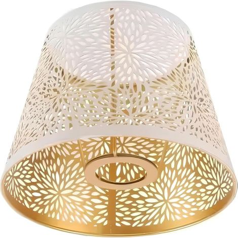 Stehlampe Mit Weißem Schirm Und Geschnitztem Blumenmuster – Modernes Und Elegantes Design Für Wohnzimmer Oder Schlafzimmer