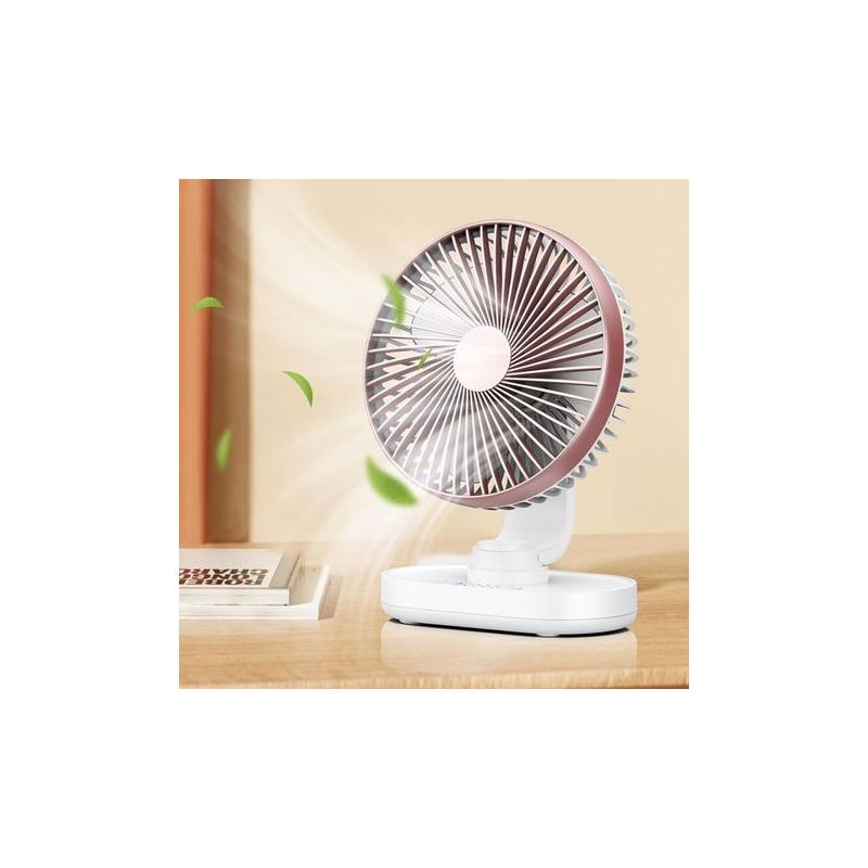 Tragbarer Usb-tischventilator Mit 5000-mah-akku – 4 Geschwindigkeitsstufen – Bis Zu 20 Stunden Akkulaufzeit – 90° Horizontale Drehung