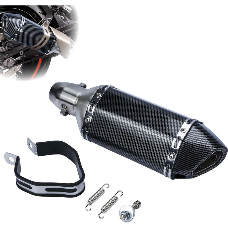 Motorrad-slip-on-auspuffschalldämpfer, 38–51 Mm / 1,5–2 Zoll, Edelstahl, Universeller Auspuffeinlassschalldämpfer, Auspuffrohr Aus Kohlefaser