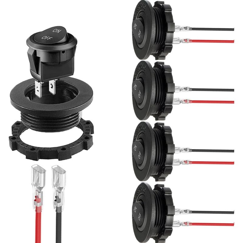Stück 12v 10a Rund-wippschalter, Wippschalter, Ein/aus-wippschalter, 12v 2-pin Kfz-schalter-wipptasten Mit Gehäuse