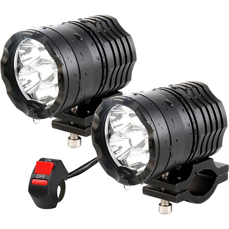 Stück Motorrad-fahrscheinwerfer 12–60 V 40 W 3600 Lm Led-nebelscheinwerfer Für Atv, Utv, Fahrrad, Auto, Lkw, Boot, Gabelstapler, Wasserdichter Led-scheinwerfer Mit 6 Leds