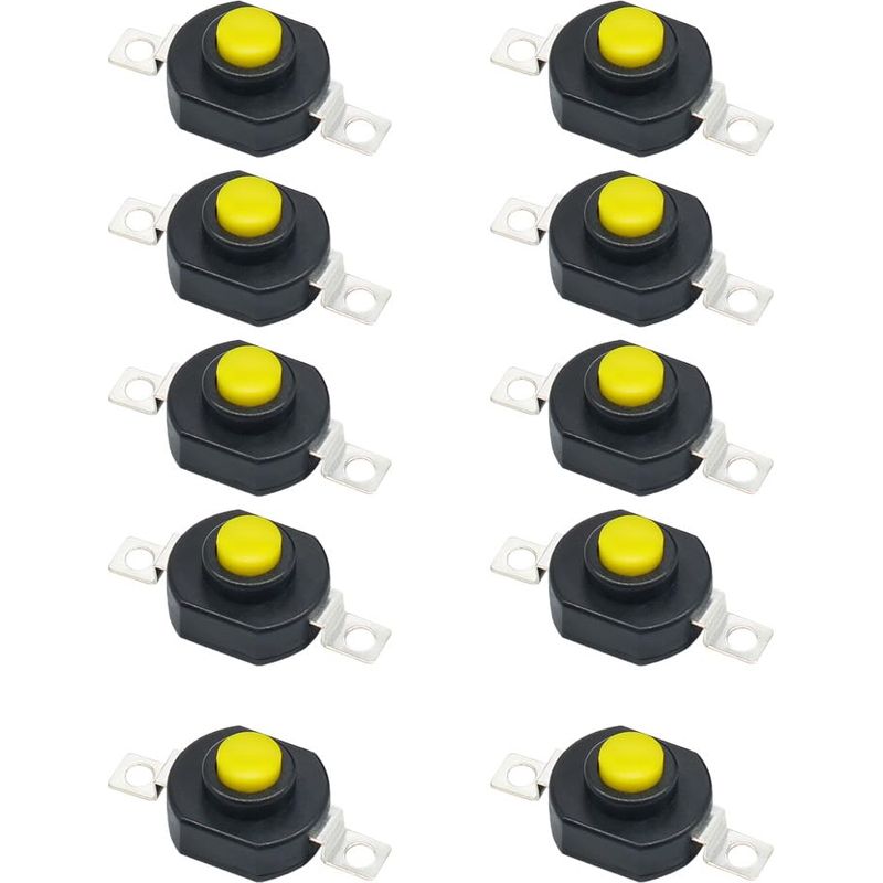 10-teiliger Selbstverriegelnder Druckknopfschalter, 0,5 A 30 V 2-poliger Verriegelbarer Mini-ein/aus-schalter, Mikroschalter Für Taschenlampe