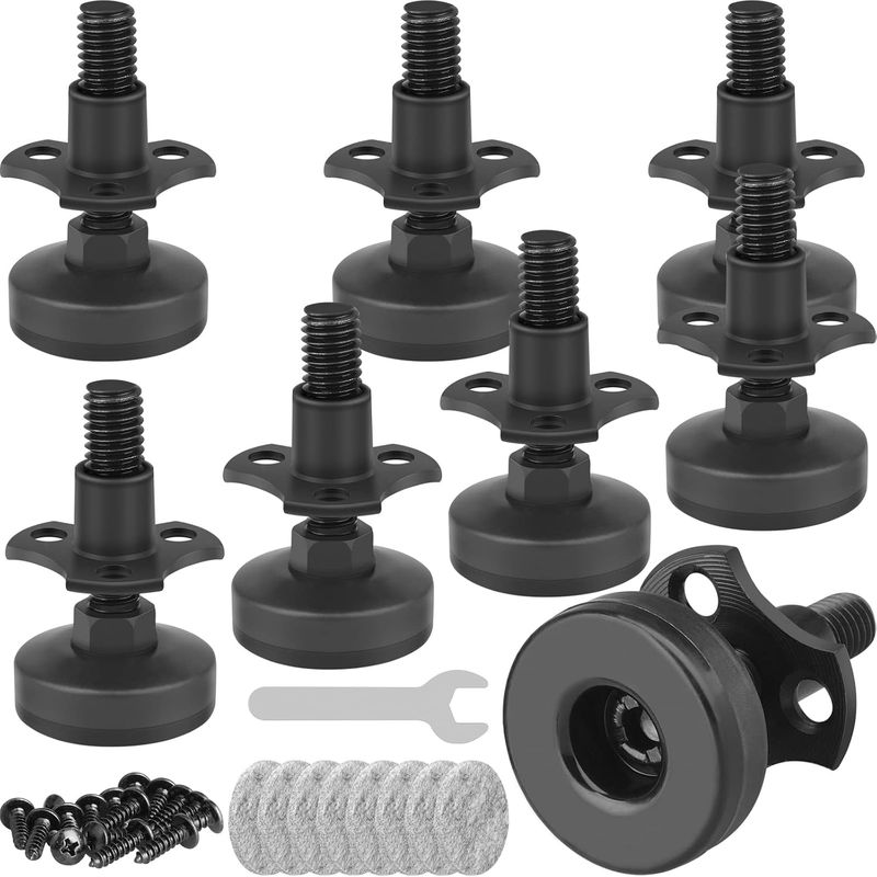 Hochleistungs-möbelfüße Mit 3/8"-16 Gewinde Und T-mutter-set, Verstellbar, Für Tische, Schränke, Stühle, Sofas Und Mehr, Große Basis, Tragkraft 2640 Lbs, 8 Stück