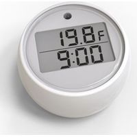 Miniaturthermometer Für Kalte Badezimmer Mit Uhr, Wasserdichtes Elektronisches Thermometer Für Schwimmbäder Mit Automatischem Timer Und Temperaturalarm