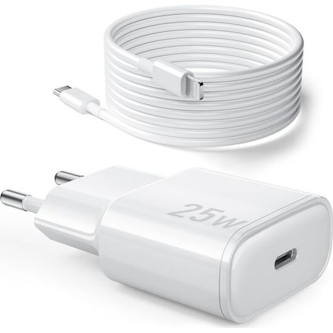 25-w-schnellladegerät Für Iphone, Pd 3.0 Usb-c-anschluss Mit 1 M Lightning-kabel Für Iphone 14/14 Pro/13/13 Mini/13 Pro/13 Pro Max/12/12 Pro/12 Pro Max/11/11 Pro/11 Pro Max/ipad 5/6/7/8/9/mini 2/3/4/5