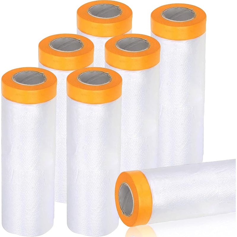 Rollen Kunststoff-abdeckfolie, 1,1 M X 20 M Selbstklebende Abdeckfolie, Wasserfeste Abdeckfolienrollen, Kunststoff-abdeckfolien Zum Streichen, Möbel