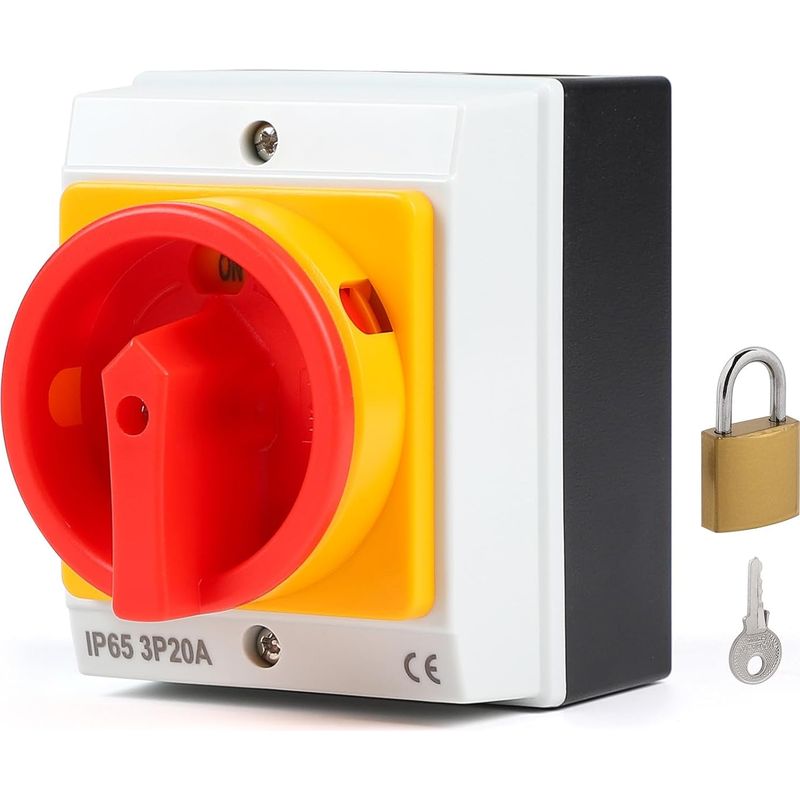 3-poliger Hauptschalter, Drehschalter Mit Gehäuse Zum Verbinden Von Schaltern Und Trennen Kleiner Stromkreise, Ip65, 20 A