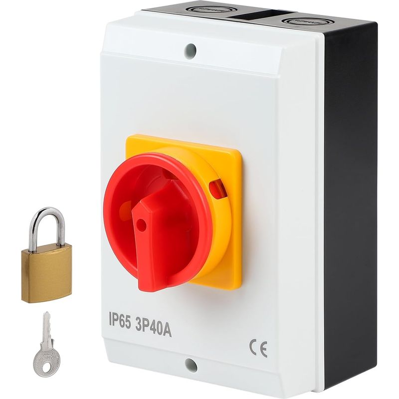 3-poliger Hauptschalter, Drehschalter Mit Gehäuse Zum Verbinden Von Schaltern Und Trennen Kleiner Stromkreise, Ip65, 40 A
