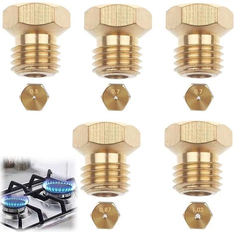 Set Mit 5 Universal-butangasdüsen, Erdgasdüse, Lpg-umrüstset Für Gasherde, Butan- Und Propangasinjektor