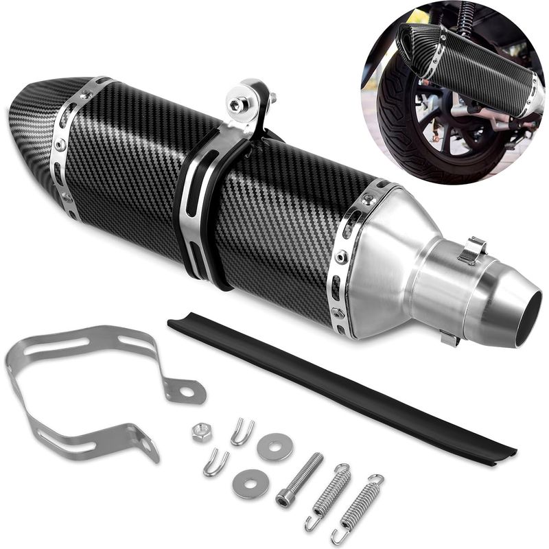 Universeller Motorradauspuff, 38 Mm, 51 Mm, 1,5" Und 2" Auspuffrohr Für Motorradstoßdämpfer, Abnehmbares Motorradzubehör, Für Dirtbikes, Straßenmotorräder, Roller Und Atvs