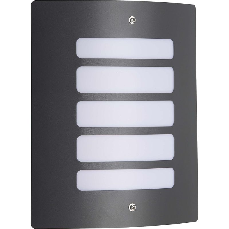 1 - Außenwandleuchte - Anthrazitfarbener Stahl - Opal-diffusor - Fassaden-/terrassenbeleuchtung - Ip44 - Silber - 90 X 23 X 29 Cm