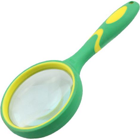 10-fache Leselupe (grün-gelb) Mit Weichem Gummigriff, Tragbar, Für Senioren Und Kinder. 75-mm-lupe Zur Inspektion.