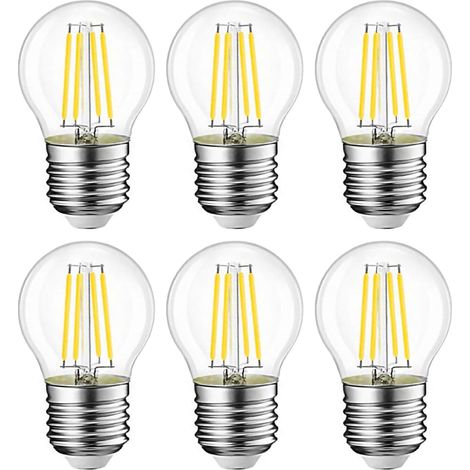 E27 Led-lampe, 6er-pack, 6 W, E27-schraubsockel, Retro-led-lampe, Warmweißes Licht (3000 K), Klarglas