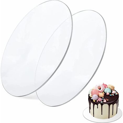 Sahnetortenplatte, Kuchenplatte, Antihaftbeschichtete Kuchenplatte, Transparent, 20 Cm, 2 Stück