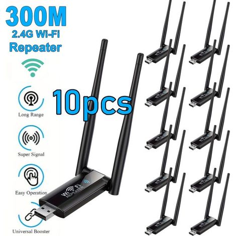 10 Wlan-usb-repeater, 300 Mbit/s, Signalverstärker, Router Mit Großer Reichweite, Erweiterung Für Heimnetzwerkkarten