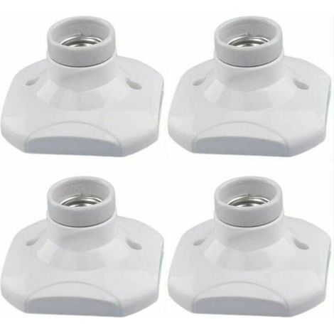 E27-fassung Für Led-lampe, E27-fassung Aus Keramik Und Kunststoffsockel, Weiße E27-wandfassung Mit Ring Für Eingangs-/deckenbeleuchtung/