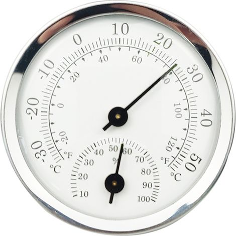 Reinweißes Analoges Thermometer-hygrometer Für Den Innenbereich Mit Anzeige Von Luftfeuchtigkeit Und Temperatur (csparkv-eu)