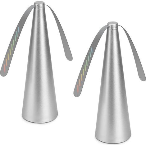 Fliegenabwehrmittel, Tragbarer Ventilator, Mückenschutzmittel, Mückenschutz-tischventilator (2 Stück, Silber)