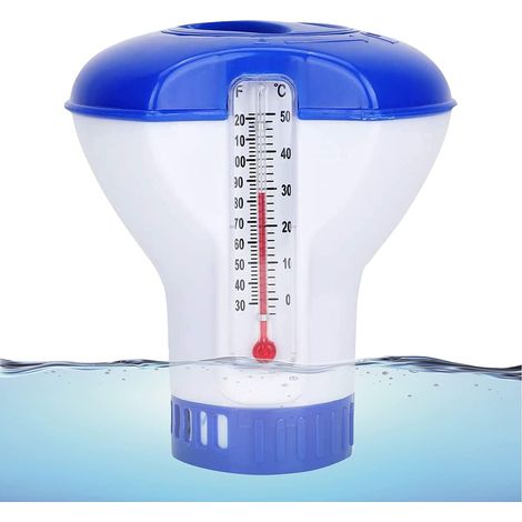 Poolchlorspender Mit Thermometer, Schwimmender Chlorspender, Chemikalienspender