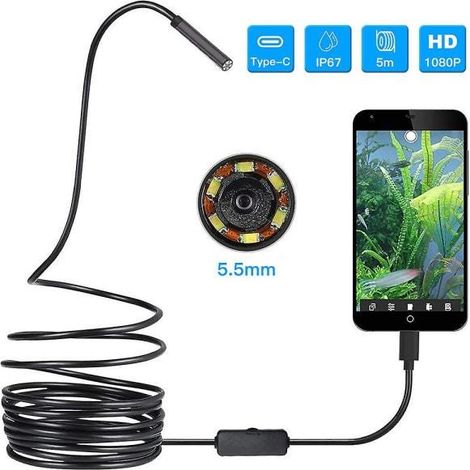 Usb-typ-c Hd-inspektionskamera, Industrieendoskop, 6 Einstellbare Led-leuchten