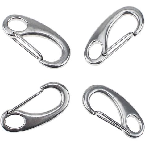 Kletterkarabiner Aus Edelstahl 304, 30-mm-schlaufe, Silberner Federkarabiner Für Camping, Wandern Oder Bootfahren
