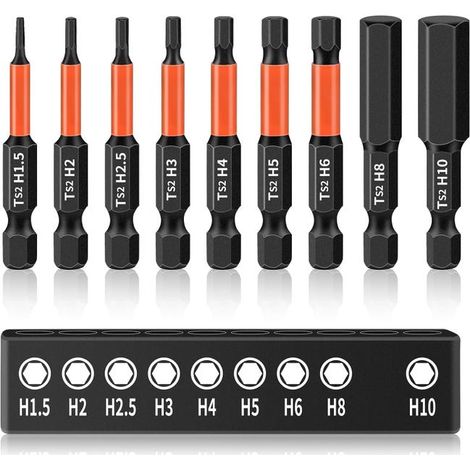 Sechskant-schraubendreherbits, 50-mm-sechskantschaft-schraubendreherbits, 1/4"-kopf, Magnetische Sechskantschaft-schraubendreherbit-sets Aus S2-stahl Für Bohrmaschinen
