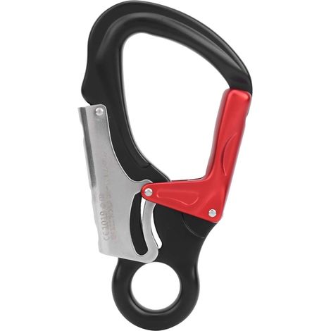 Schwarzer 35 Kn Karabiner Mit Sicherheitsschlaufe Und Knopfring Für Outdoor-klettern, Geeignet Für Bergsteigen, Höhlenklettern Und Operationen.