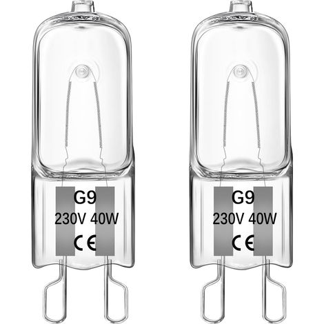 G9-halogenlampe, 40 W, Warmgelb (3000 K), 560 Lm, 230 V, Geeignet Für Backofenbeleuchtung Und Tischlampen, 2 Stück