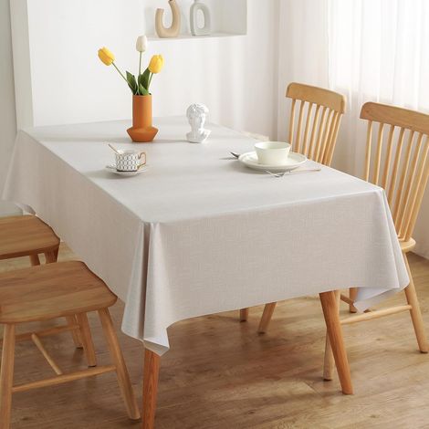 Wasserfeste Und Abwaschbare Kunststofftischdecke, Ideal Für Partys, Feste, Feiern Usw., 1 Stück, Beige, 140 × 180 Cm