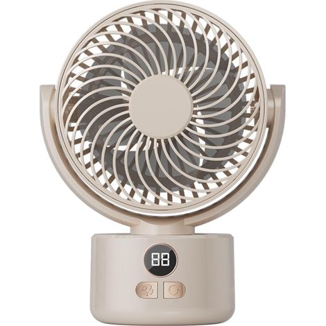 Tragbarer Tischventilator, 3 Geschwindigkeitsstufen, Für Zuhause, Büro Und Camping (beige)