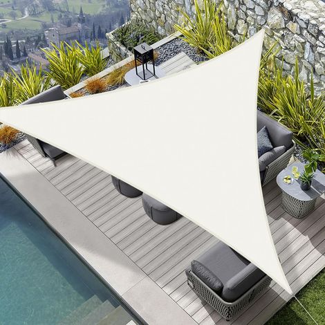 Wasserdichtes Sonnensegel, 3x3x3 Meter Dreieck, Schattierungstuch, Markise Für Garten, Terrasse, Balkon, Beige
