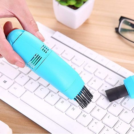 1 Mini-staubsauger (blau), Usb-tastaturreiniger, Staubreinigungsset Mit Bürste Für Laptops