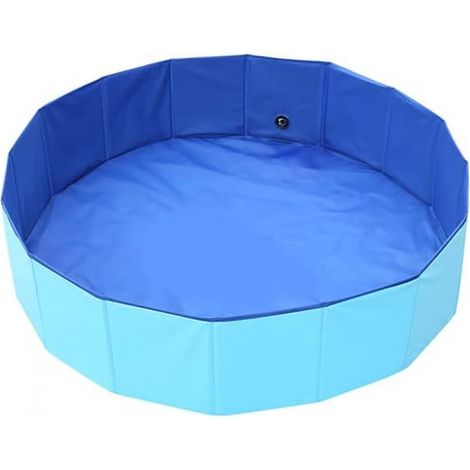 Hundepool 100 X 30 Cm, Faltbar, Sicher Und Rutschfest, Für Drinnen Und Draußen (blau)