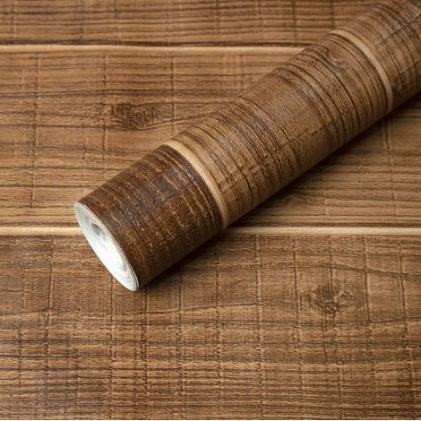 Selbstklebende Und Ablösbare Vinyltapete, Holzoptik, 44,5 X 1000 Cm, Dunkelbraun