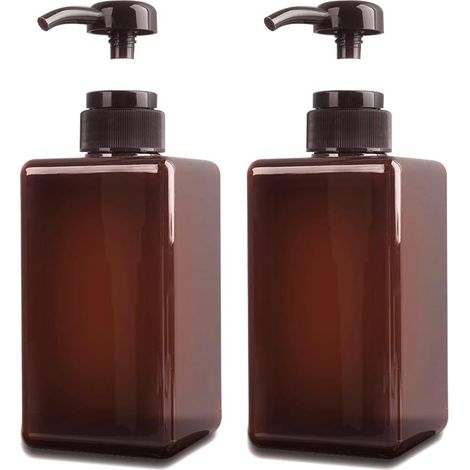 450-ml-seifenspender, 2er-pack Leere Kunststoff-pumpflaschen Für Küche Und Bad – Braun