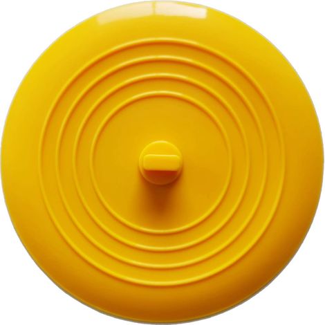 Silikon-badewannenstöpsel, Küchenspülenstöpsel, 15,3 Cm Durchmesser, Universeller Abflussstopfen (1 Stück, Gelb)