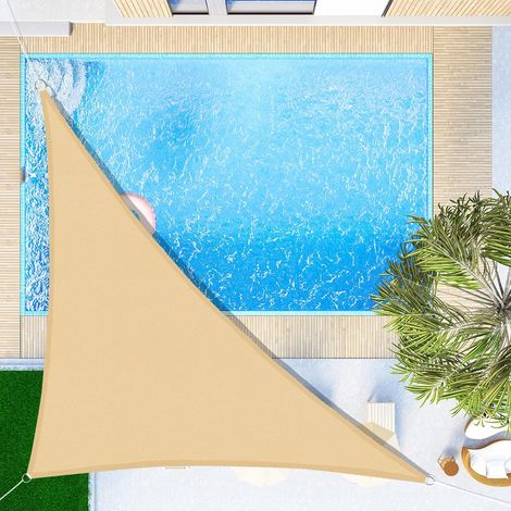 Dreieckiges Sonnensegel 3x3x4,3 M, Wasserdicht Und Uv-beständig, Geeignet Für Gärten, Terrassen Und Balkone, Sandgelb