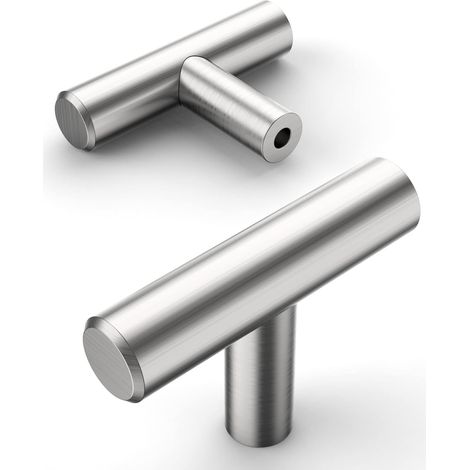 Set Mit 2 Silbernen Edelstahl-küchenschrankgriffen, Küchentürgriffen, Einlochgriffen