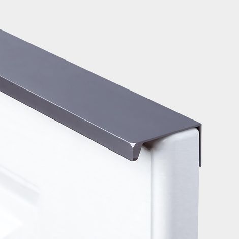Unsichtbarer Griff – Ideal Für Verschiedene Schrank-, Schubladen- Und Möbelarten – 1 Stück, Grau, 80 Mm