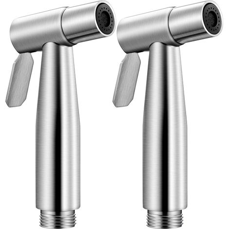 Bidet-duschkopf, Handbrause Aus Edelstahl Für Bad Und Wc, 2er-set, Silber