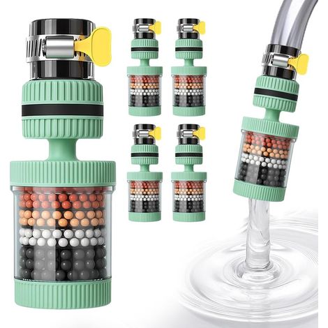 Universeller Wasserhahnfilter, 360° Drehbarer Wasserreiniger, Wasserhahnaufsatz, Geeignet Für Spülbecken Und Küchen, 4er-set, Grün