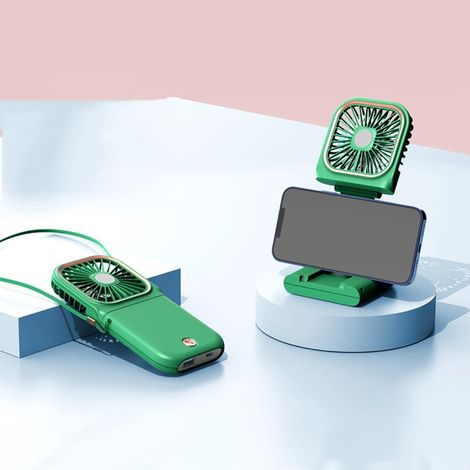 Tragbarer Mini-nackenventilator, Faltbarer Usb-tischventilator, Grün