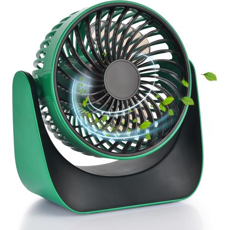 Tischventilator, Tragbarer Tischventilator, Leiser Ventilator, 360° Verstellbar, Geeignet Für Zuhause Oder Büro, Reisen, Umweltfreundlich