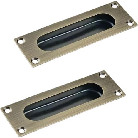 Quadratischer Türgriff Mit Einlassung – Geeignet Für Scheunentüren, Schränke, Falttüren Usw. – 2er-pack, Kupferfarben, 120 X 40 Mm